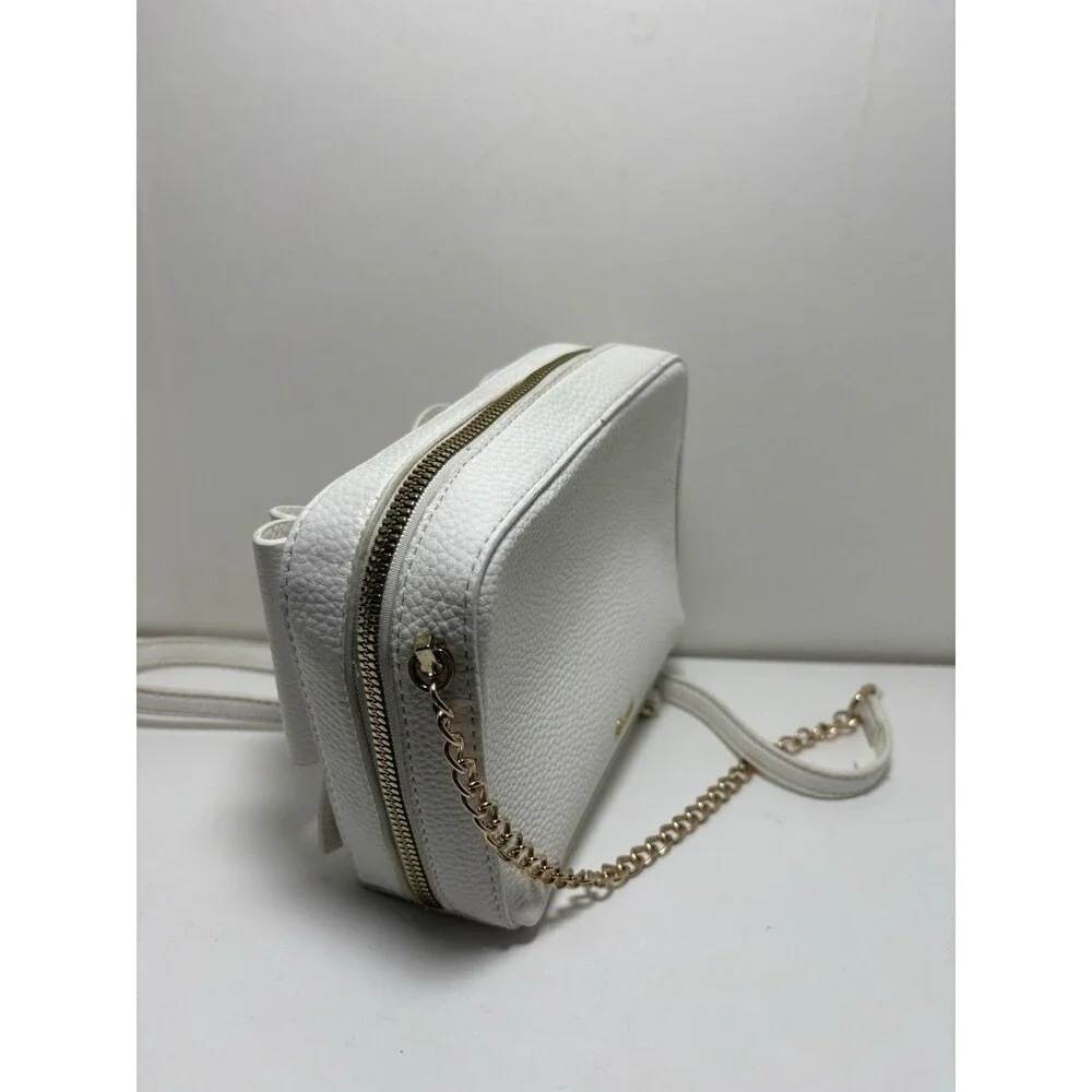 Like Dreams/Grossi Senna Chloe boxy faux-leather bow mini crossbody bag White